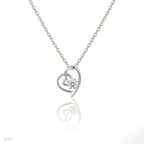 Double Heart Solitaire Necklace
