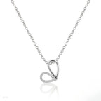 Abstract Pavé Heart Pendant