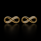 Timeless Gold Infinity Symbol Stud Earrings