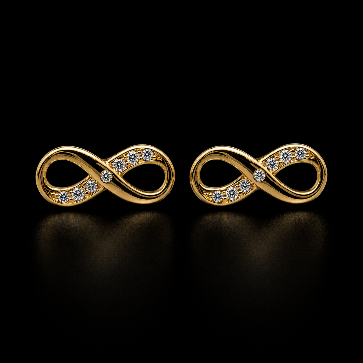 Timeless Gold Infinity Symbol Stud Earrings