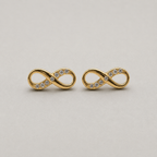 Timeless Gold Infinity Symbol Stud Earrings