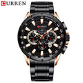 Curren 8363 Men's Watch Multifunctional Waterproof Chronograph Quartz  Black and Gold
