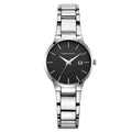 Hannah Martin 17591 Ladies Japan Quartz Watch – New Design Stainless Steel Wristwatch with Calendar & Waterproof Silver and Black