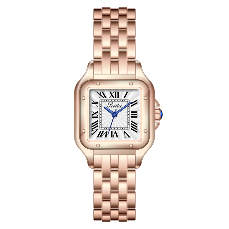Scottie 9100 Women’s High-End Oval Watch – Elegant Leather Quartz Wristwatch - Black and Silver
