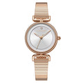 Hannah Martin 1561 Women’s Retro Fashion Watch – Simple European Style Light Luxury Round Quartz Wristwatch Rose Gold and White