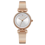 Hannah Martin 1561 Women’s Retro Fashion Watch – Simple European Style Light Luxury Round Quartz Wristwatch Rose Gold and White