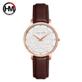 Hannah Martin 1073 New Women’s Fashion Watch – Ladies’ Quartz Wristwatch  Brown and White