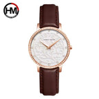 Hannah Martin 1073 New Women’s Fashion Watch – Ladies’ Quartz Wristwatch  Brown and White