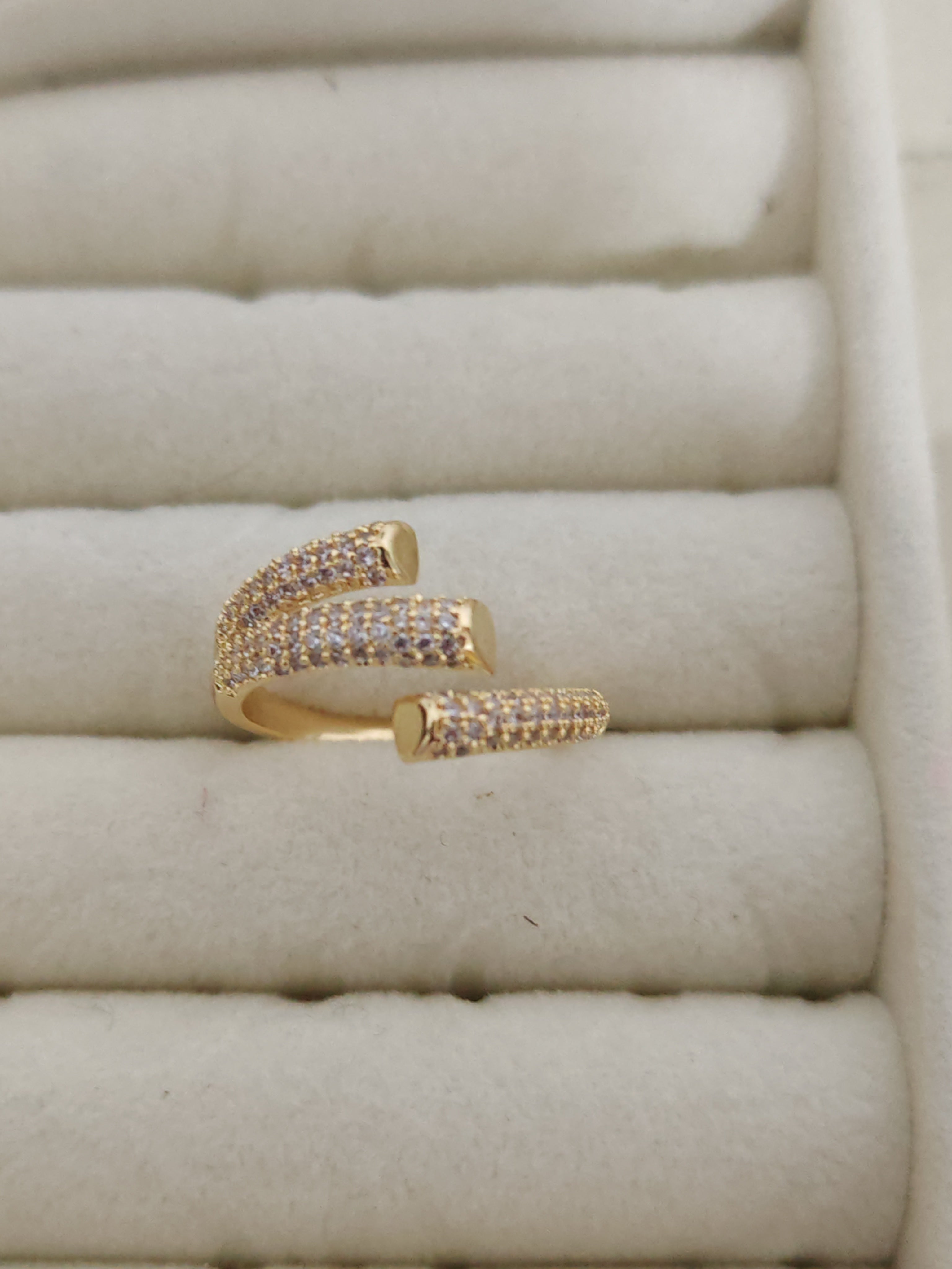 Wraparound Ring with Pavé Crystal Detailing