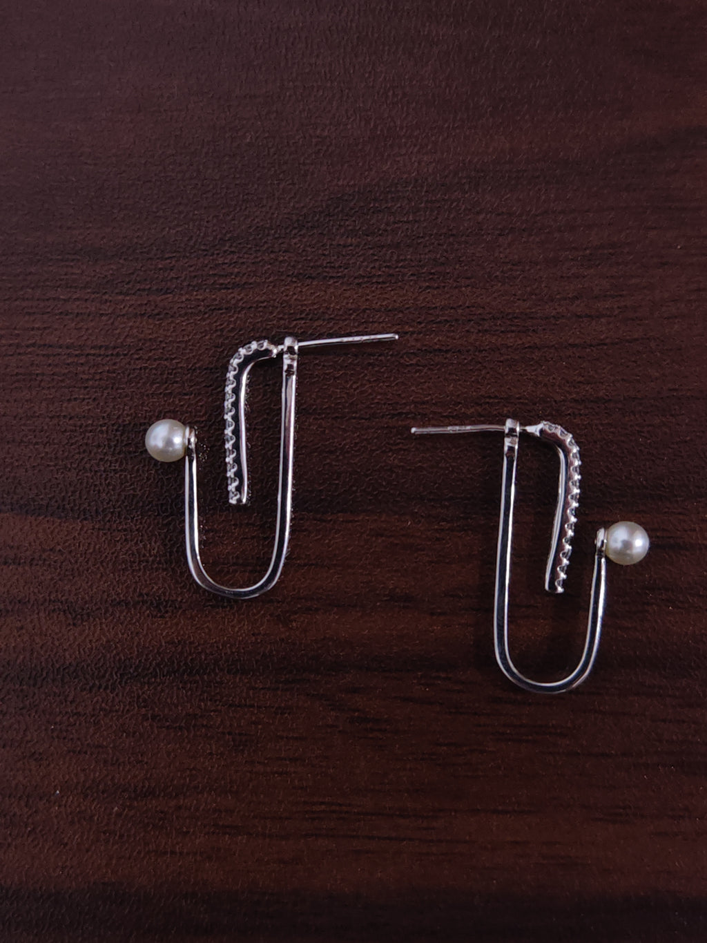 J-Hook Earrings with Shimmering Pav