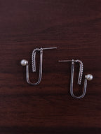 J-Hook Earrings with Shimmering Pav