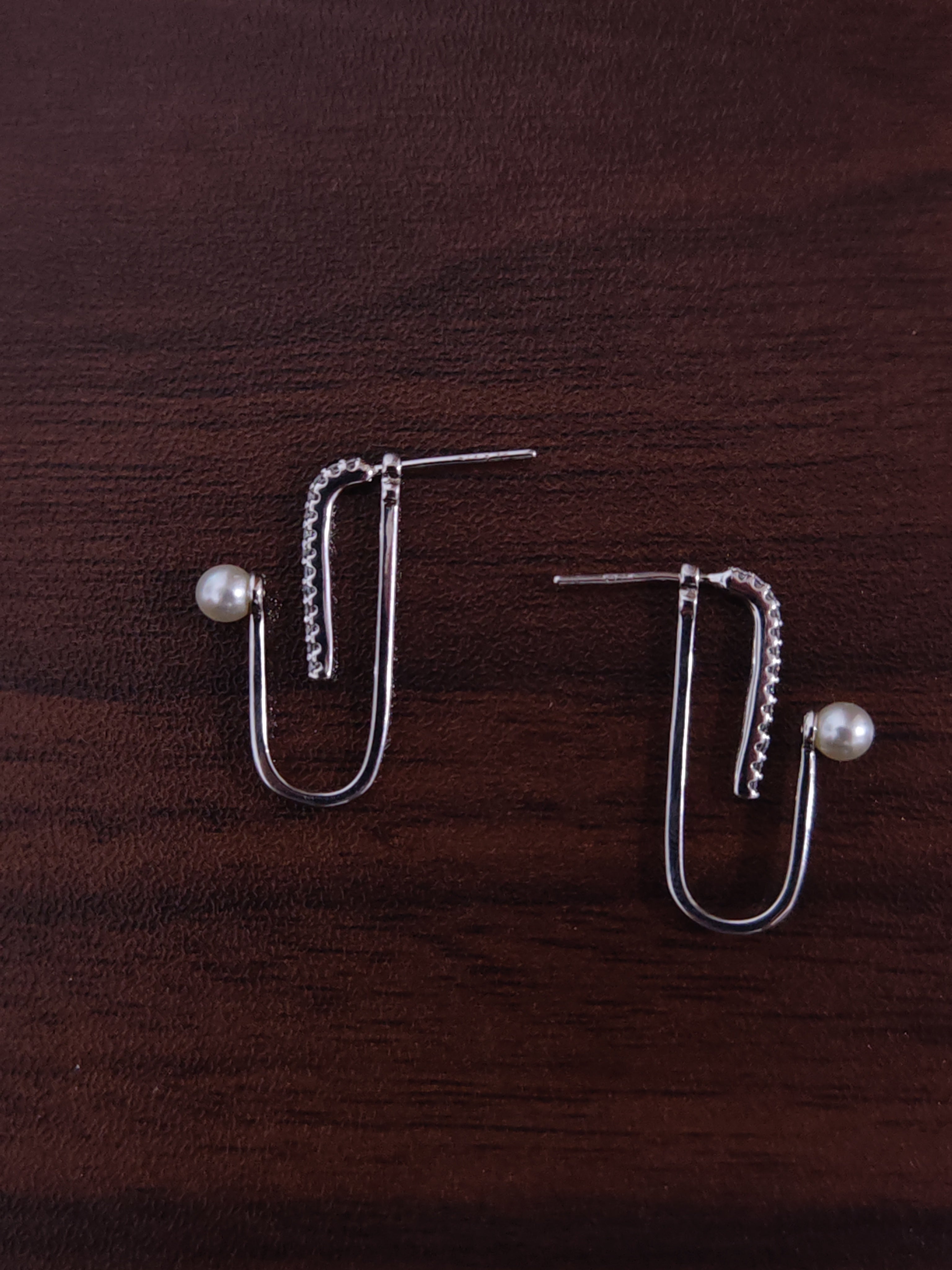 J-Hook Earrings with Shimmering Pav