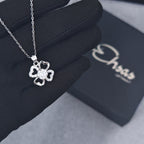 Silver Four-Leaf Clover Jewelry Set
