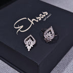 Exquisite 925 Sterling Silver Teardrop Jewelry Set with Intricate Floral Crystal Clusters
