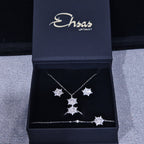 Snowflake Jewelry Set with Brilliant Sunburst
