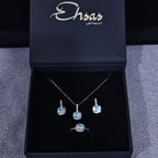 Ice-Blue Zircon Jewelry Set