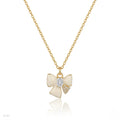 Ribbon Bow Necklace with Emerald