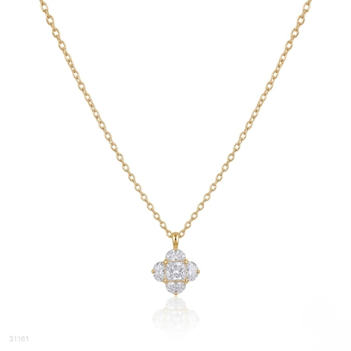 Emerald-Cut Crystal Necklace