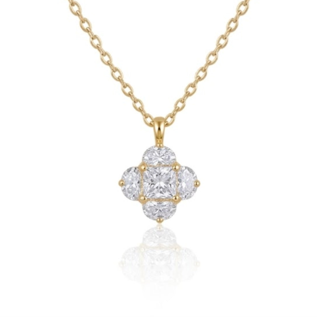 Emerald-Cut Crystal Necklace