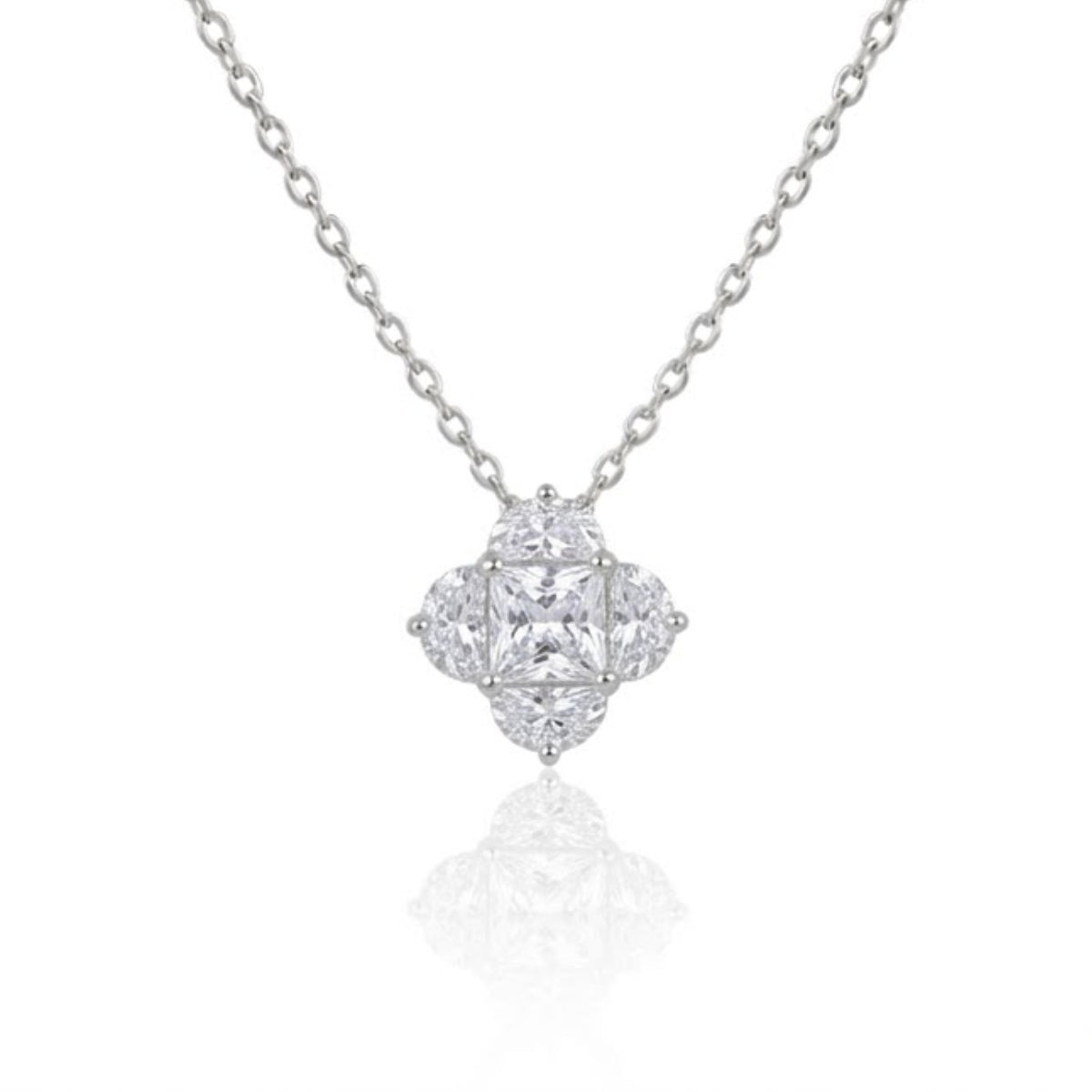 Emerald-Cut Crystal Necklace