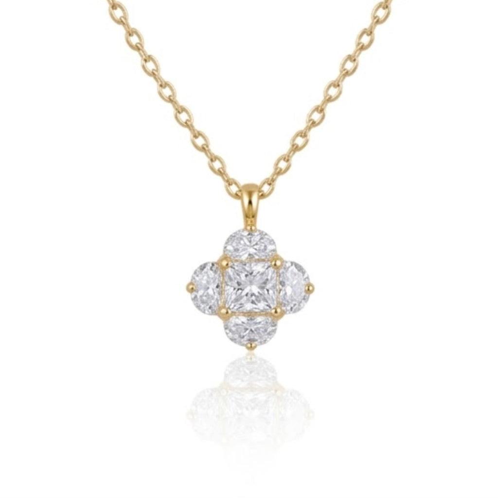 Emerald-Cut Crystal Necklace
