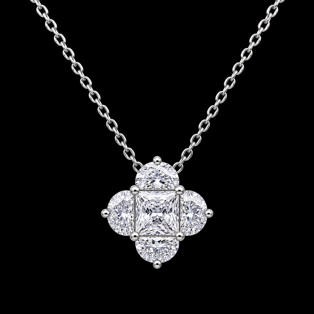 Emerald-Cut Crystal Necklace