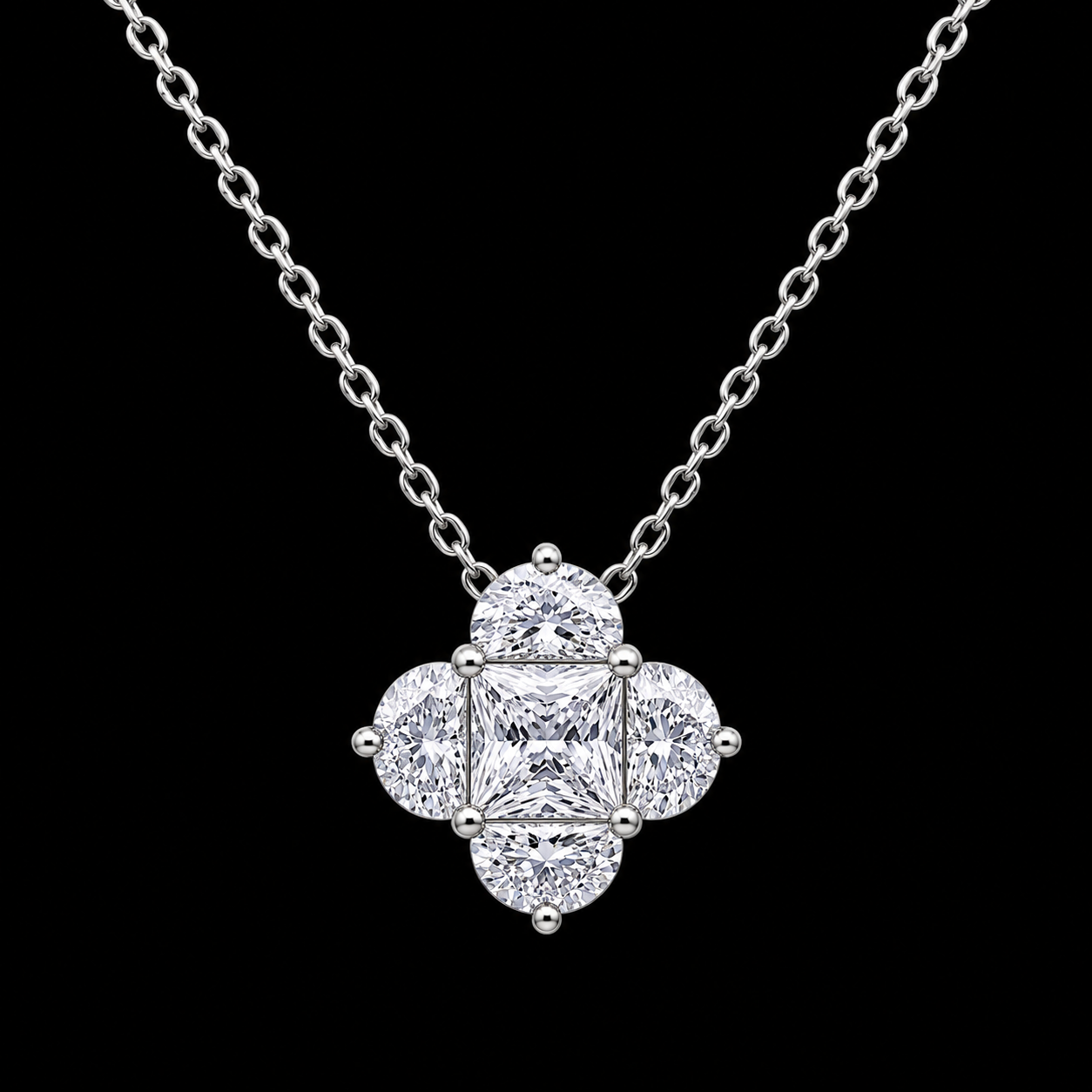 Emerald-Cut Crystal Necklace