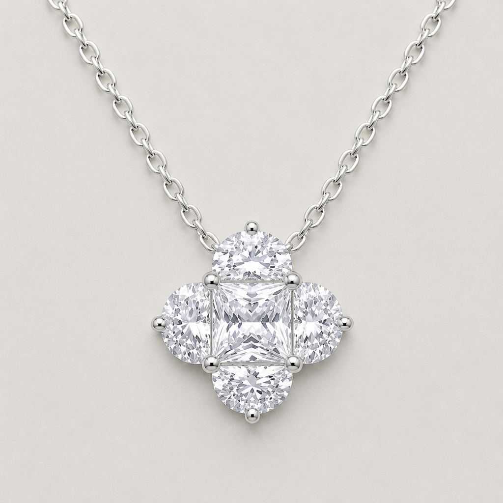 Emerald-Cut Crystal Necklace