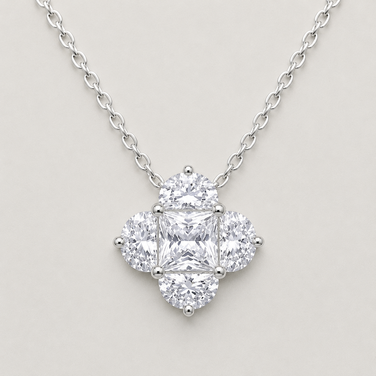 Emerald-Cut Crystal Necklace