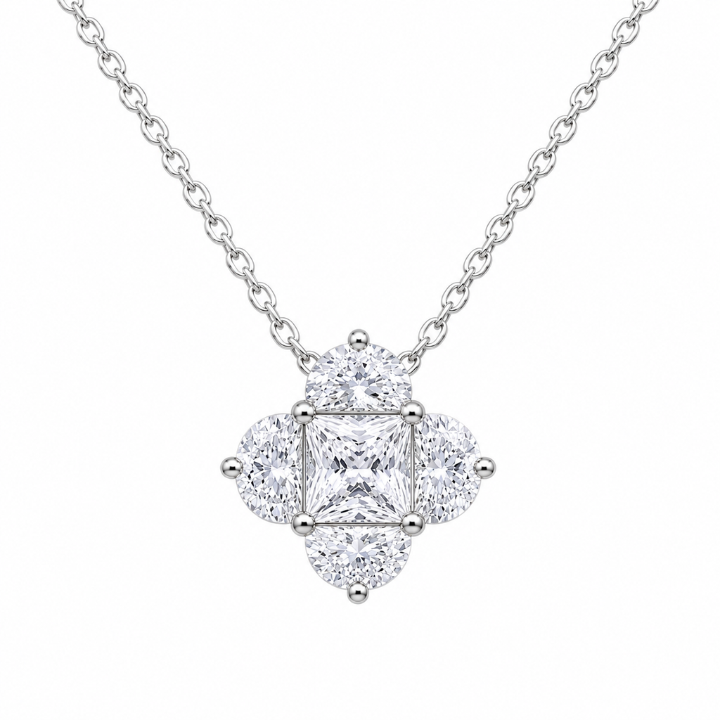 Emerald-Cut Crystal Necklace