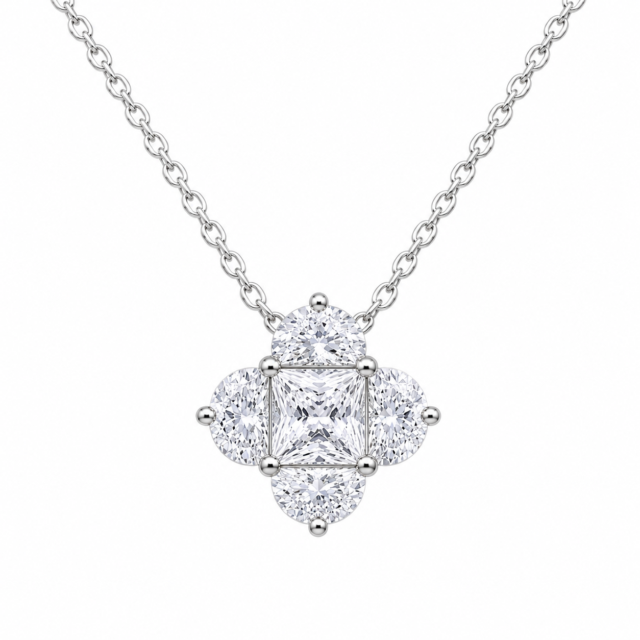 Emerald-Cut Crystal Necklace