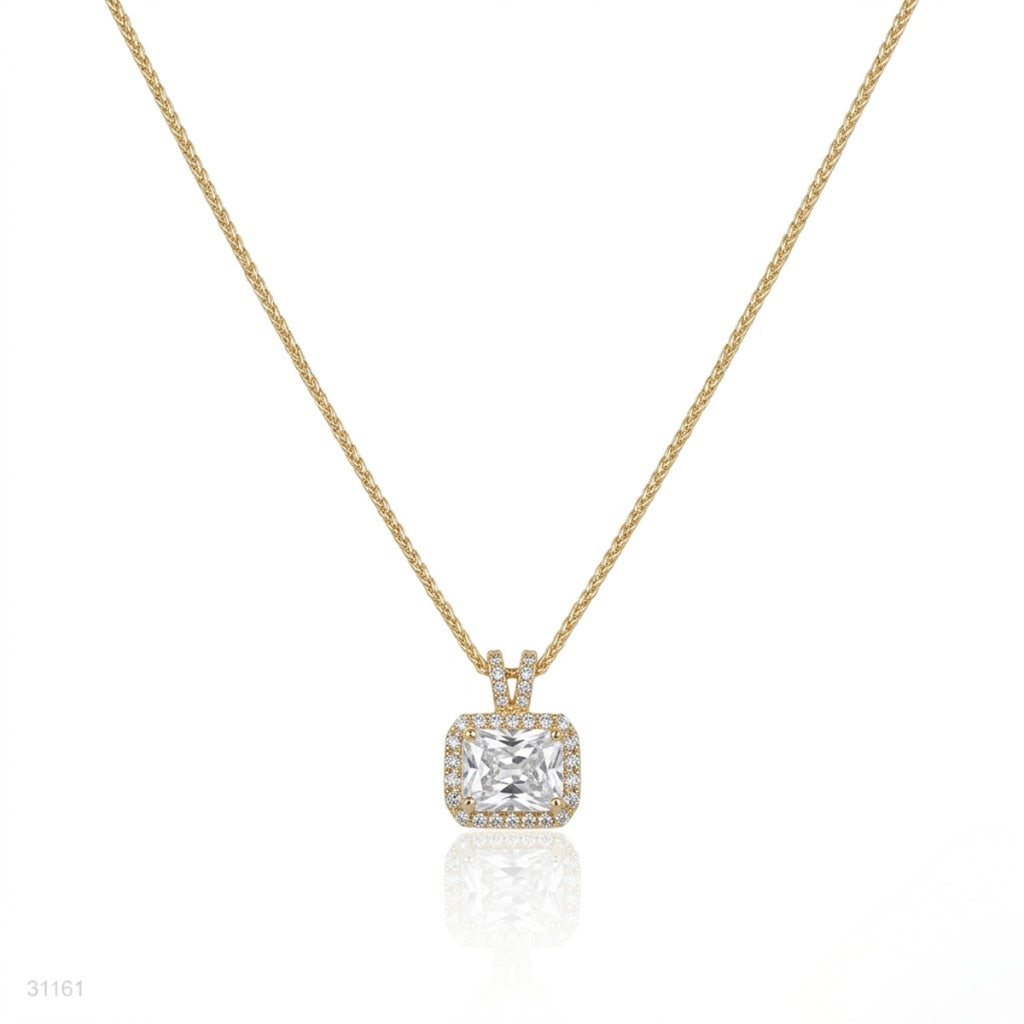 Emerald-Cut Crystal Pendant
