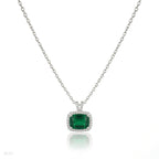 Emerald-Cut Crystal Pendant - Blue and Green Color