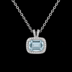 Emerald-Cut Crystal Pendant - Blue and Green Color