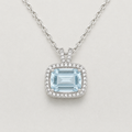Emerald-Cut Crystal Pendant - Blue and Green Color