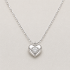 Polished Silver Heart Pendant