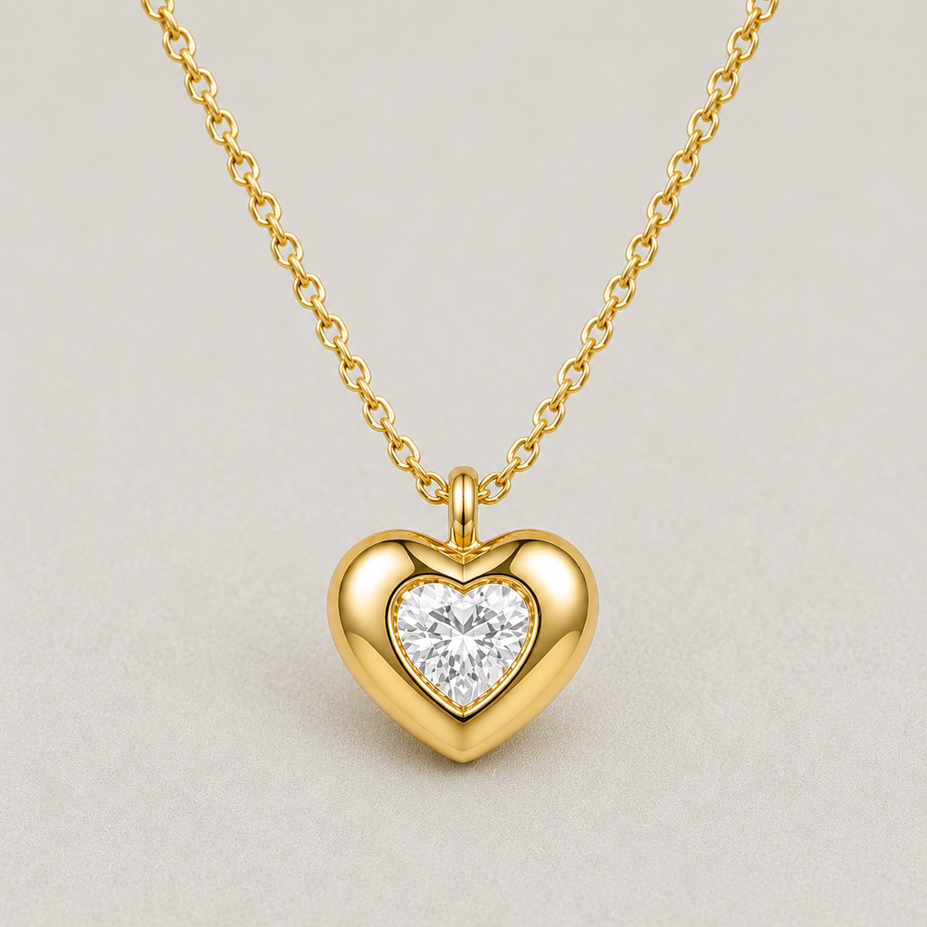 Polished Golden Heart Pendant