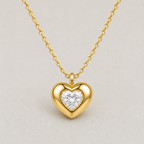 Polished Golden Heart Pendant