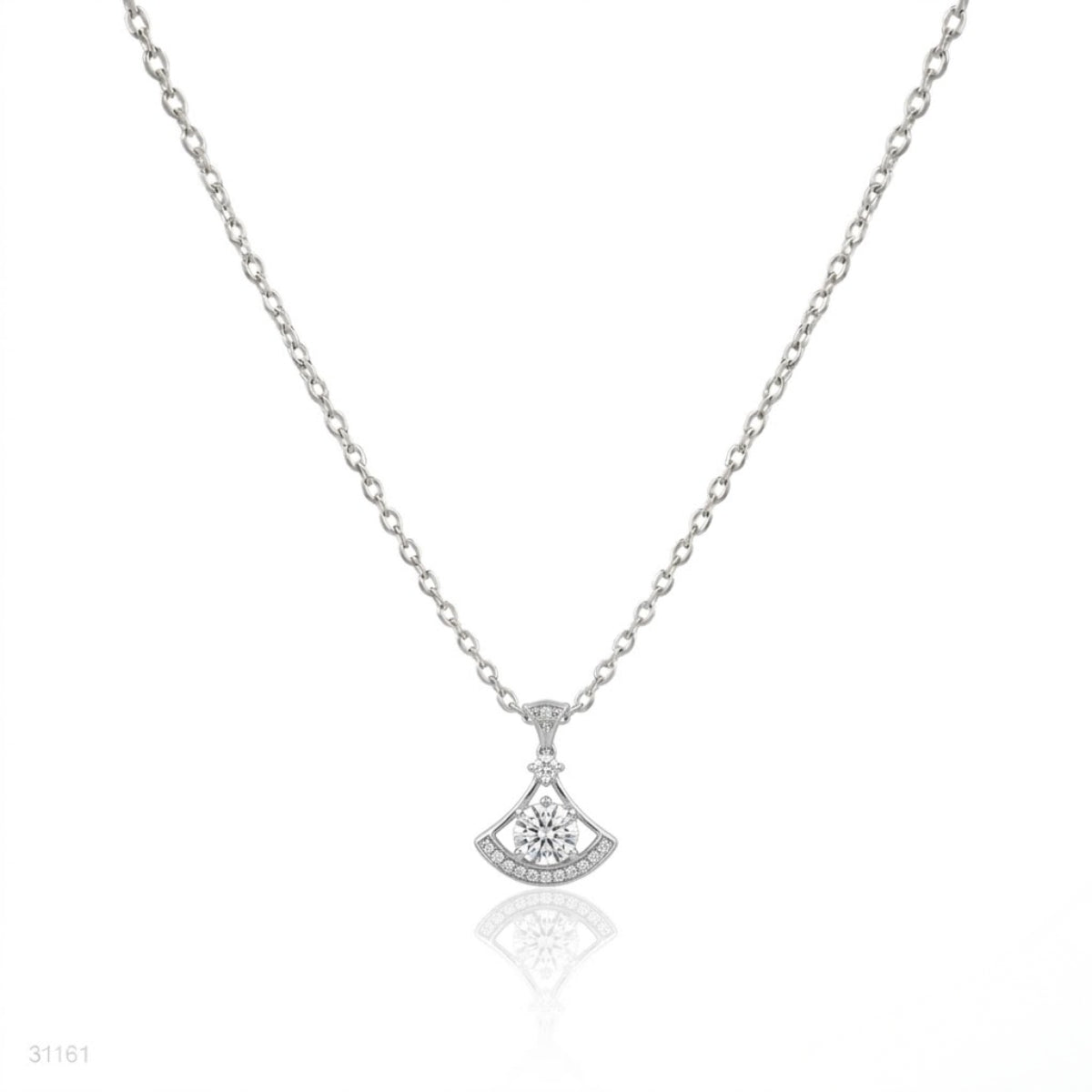 Silver-Toned Fan Pendant