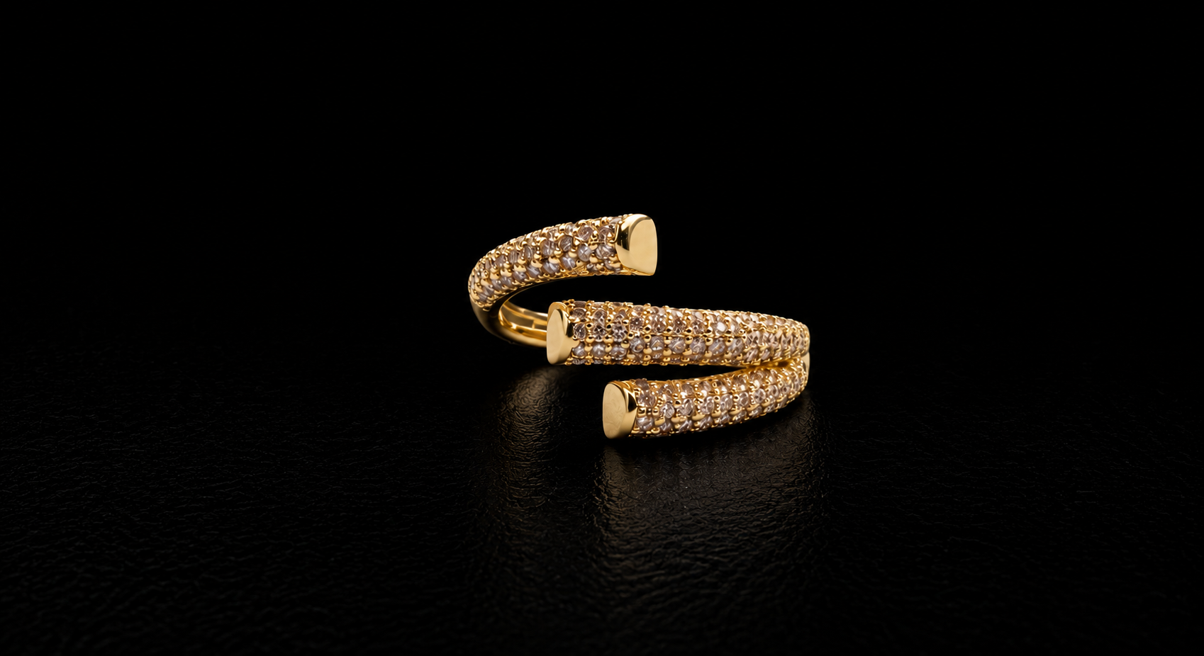 Wraparound Ring with Pavé Crystal Detailing