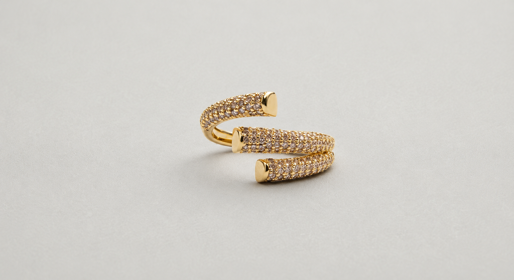 Wraparound Ring with Pavé Crystal Detailing