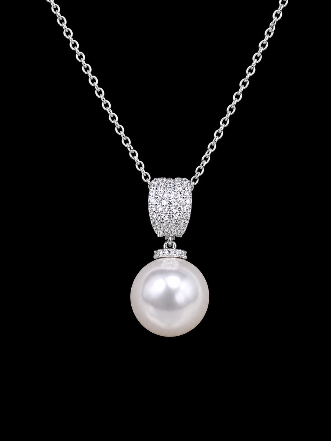 Radiant Silver-Toned Pearl Pendant