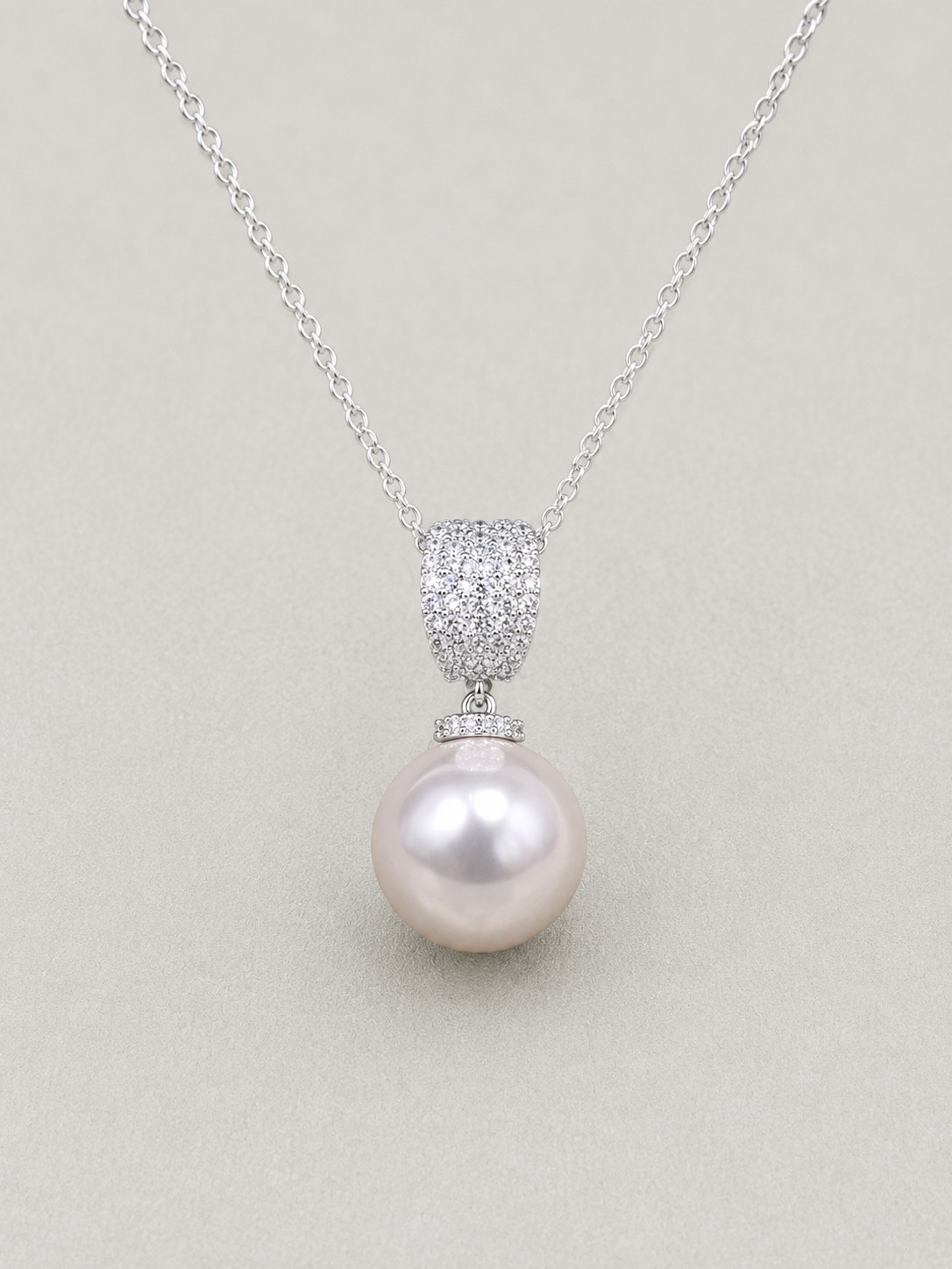 Radiant Silver-Toned Pearl Pendant