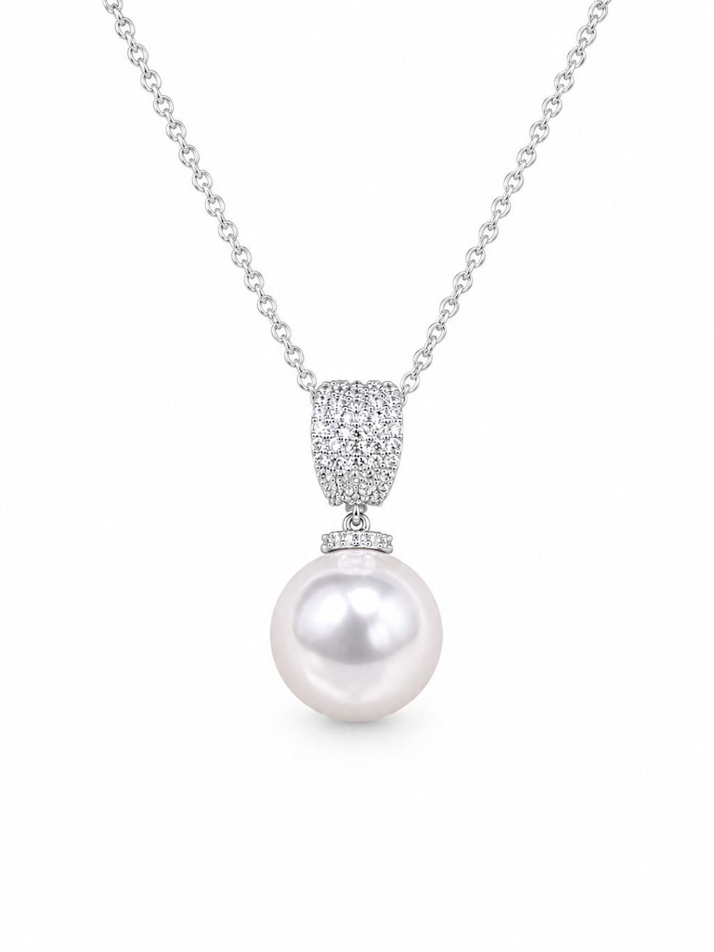 Radiant Silver-Toned Pearl Pendant