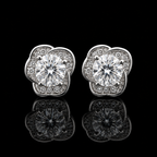 Elegant Triple-Petal Floral Stud Earrings