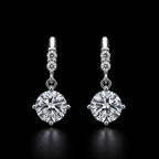 Round-Cut Solitaire Drop Earrings