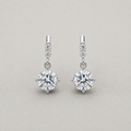 Round-Cut Solitaire Drop Earrings