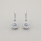 Round-Cut Solitaire Drop Earrings