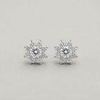 Radiant Sunburst Floral Stud Earrings