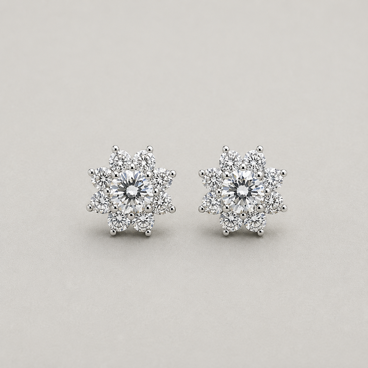 Radiant Sunburst Floral Stud Earrings